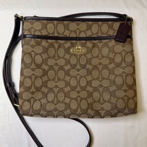 Coach Signature Crossbody Bag Brown‎ Canvas with Leather Trim D1879-F29960